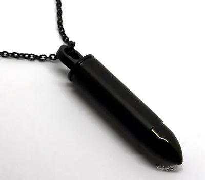 £22.99 • Buy Black Bullet Cremation Urn Ashes Necklace Keepsake Pendant Military Gun Stash