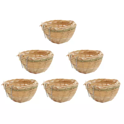 6x Canary Nest Pans Bamboo Cages Hanging Caves For Breeding Nesting Behavior • £8.10