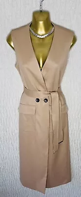 Exquisite Karen Millen Camel Tailored Belted Blazer MIDI Dress UK10 Stunning • £0.99