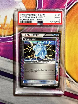 Pokemon - Crystal Wall 139/149 PSA 9 - Black & White Boundaries Crossed Holo • $31.50