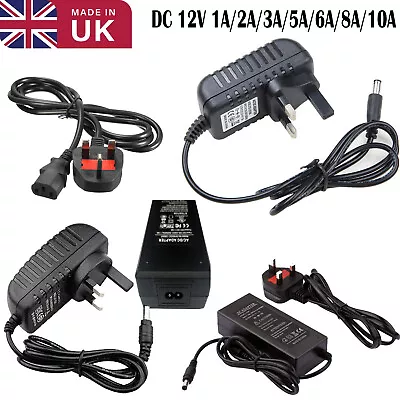 Power Supply Adapter DC 12V Charger For 3528 5050 LED Strip Light UK • £11.87