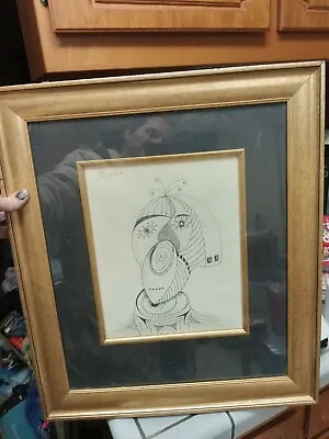 Pablo PICASSO Ink Drawing Hand Signed Framed Cubist Surrealist Expressionist Art • $5900