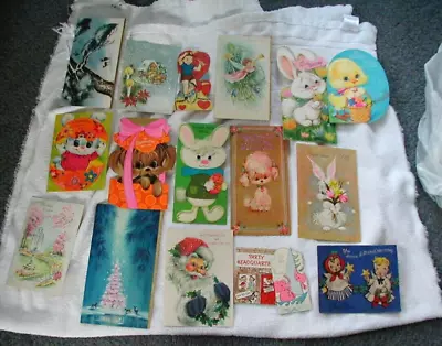 Lot 17 Vintage Greeting Cards Asst'd Easter Christmas Mothers Day Valentines Day • $6.99