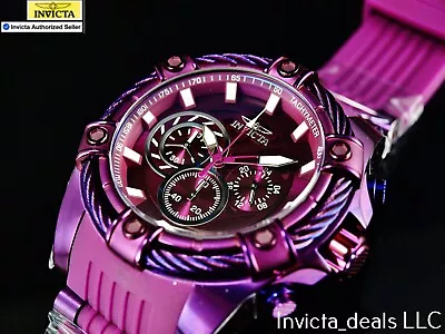 Invicta Men's 52mm BOLT VIPER Chronograph PURPLE DIAL Triple Purple Tone Watch • $64.99