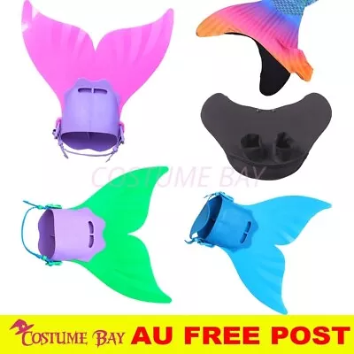 Kids Mermaid Tail Fin Monofin Swimming Flipper Diving Swimmable Tails Fins AU • $19.38