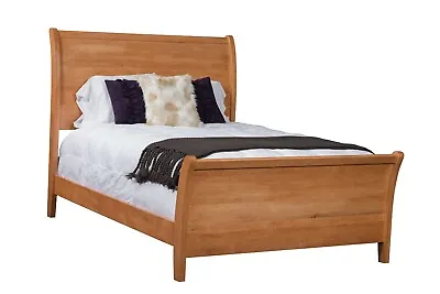 Amish Modern Sleigh Bed Solid Wood Bedroom Furniture USA Full Queen King • $2550