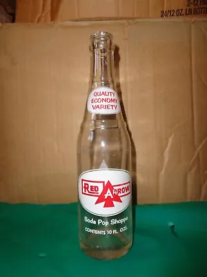 Red Arrow Soda Pop Shoppe Detroit Michigan 10oz Clear Soda Bottle • $2.99