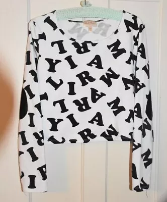 Marilyn Monroe Brand (XL) Black And White Alphabet Shirt With Elbow Patches  • $15.95