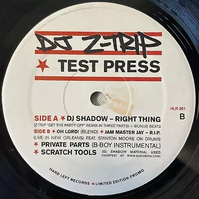 DJ Z-Trip – Test Press 12  Vinyl 2003 US PROMO Limited Edition! • $24.99