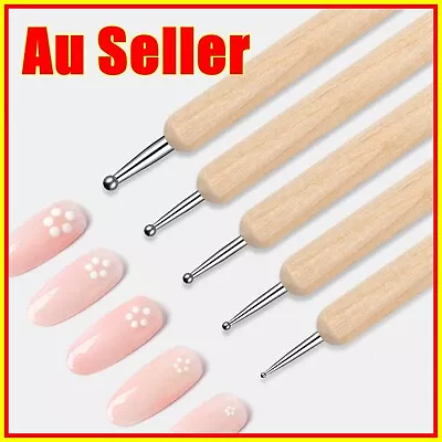 5X 2-Way Wooden Nail Art Dotting Dot Pen Manicure Paint Tools DIY Drill Dot Pen  • $5.95