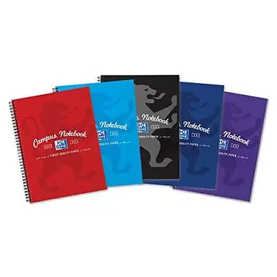 Oxford Campus A4 Notebook Wirebound Assorted Colours Pack Of 5 • £17.22
