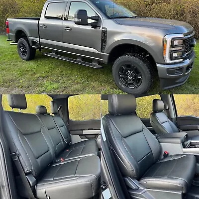 2023 2024 Ford F-250 XLT CREW CAB Factory-Style Black Leather Seat Covers • $749