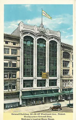 C1920 Grinnell Bros Pianos & Victrola's Music Store Detroit Michigan Postcard • $19.99