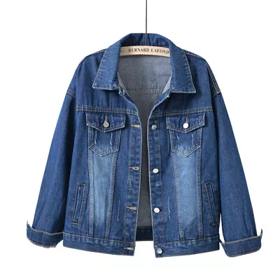 Women's Candy Color Denim Jacket Relaxed Fit Casual Jean Trucker Jacket • $35.20