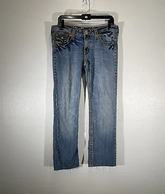True Religion Jeans Mens 30 Billy Super T Low Rise Med Wash Denim USA 30x29 HEM • $37.46