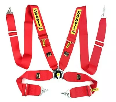 Sabelt 4 Point Harness - Road / Track / Race / Competition - Red - FIA Approved  • £124.95