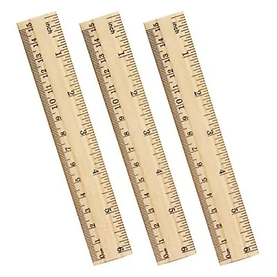 3 Pack Wooden Ruler 6 Inch Rulers Bulk Wood Measuring Ruler For Students Offi... • $9.19