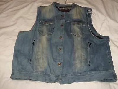 Speed & Strength Women's Blue Denim Armored Motorcycle Vest ( Size XL) • $65