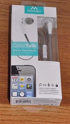 Gray/White Merkury Innovations  Color Talk Stereo Earphones & Microphone/control • $9.75