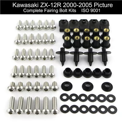 Fit For Kawasaki ZX-12R 2000-2005 ZX 12R Full Fairing Bolts Nut Body Screws Kit • $27.96