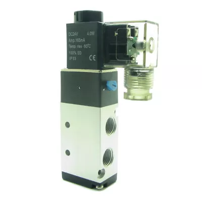 5 Way Port 2 Position Pneumatic Air Solenoid Valve 1/4 PT Thread DC24V 4V210-08 • $14.99