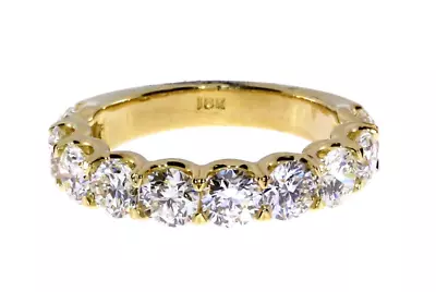 3.07ct Round Diamond Pave Band Ring In 18k Yellow Gold • $4230