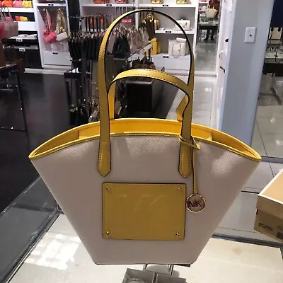 Michael Kors Kimber Large Bucket Drawstring Tote Shoulder Bag - Daffodil • $138