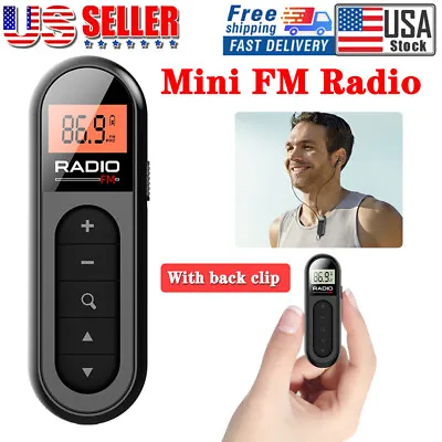 Mini Digital AM/FM Radio LCD Stereo Receiver USB Rechargeable + 3.5mm Earphones • $16.74