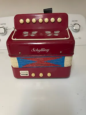 Schylling Accordion Little Red Musical Instrument Child Size Vintage Toy • $29.99