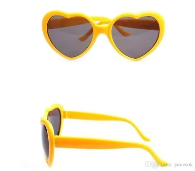 Retro Love Heart Shape Sunglasses Oversize Cat Eye Girls Fancy Dress Hen Party • £3.99