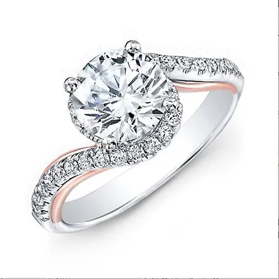 1.00 Ct  Real Moissanite Engagement Awesome Ring 14K Solid White Gold Size 5.5 • $448