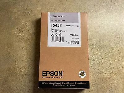 Genuine Epson T5437 Ink Light Black Stylus Pro 4000 7600 9600 A2-6(4) • $67.99