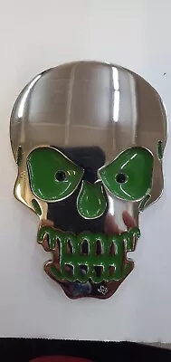 Skull Medallion/Emblem Stainless Steel W/ Piercing  Black Jewel Eyes • $29.99