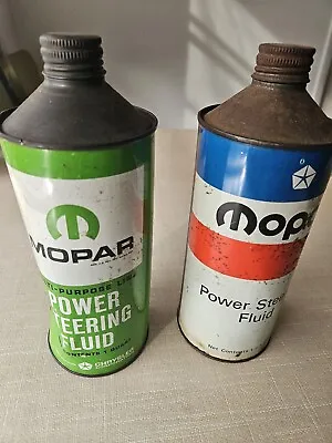 Vintage Lot Of 2 MOPAR CHRYSLER Power Steering Fluid Gas Oil Metal Cans  • $77.24