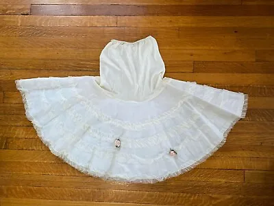 Vintage 1950s Merry Maid Nylon Drop Waist Tiered 2 Layer Crinoline Petticoat S • $85