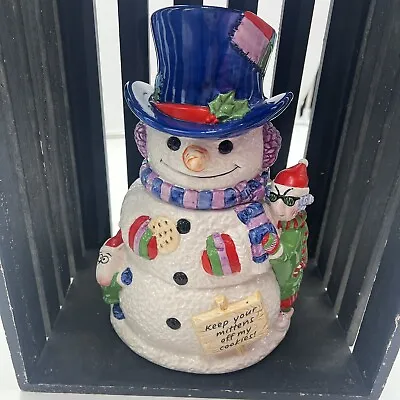 Vintage Shoebox Maxine Snowman Cookie Jar Signed By J. Wagner Approx 12” Tall • $52.19