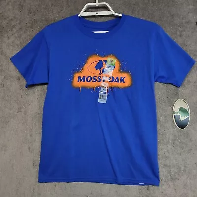 Mossy Oak Graphic T-shirt Youth Boys Large Blue Orange Cotton Short Sleeves New • $9.99