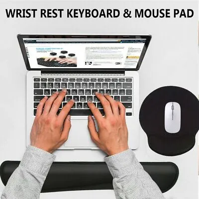 £3.66 • Buy Mice Mat Wrist Rest Mouse Mat Smooth Memory Foam Keyboard Pad For PC Laptop