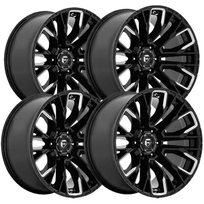 (Set Of 4) Fuel D849 Rebar 6 20x9 6x135 +20mm Black/Milled Wheels Rims 20  Inch • $1784