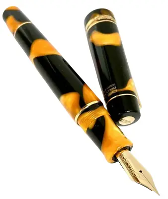 Delta Dolcevita Masterpiece Extra Fine (EF) NIB Orange/Black/Gold Vermeil 14K • $759