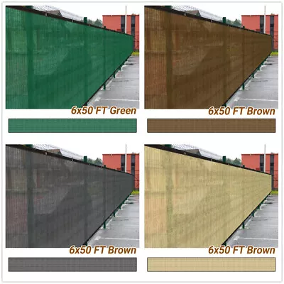 Grey Green Beige Brown 6x50ft Fence Privacy Wind Screen Mesh Shade Cover Garden • $33.90