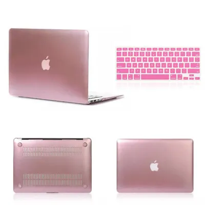 £4.79 • Buy 2in1 Rose Gold Metallic Hard Case Keyboard Cover For Macbook Air Pro 11 12 13 15