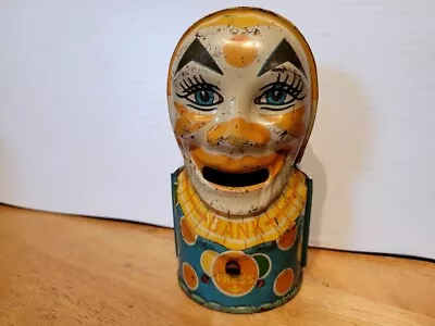 Nice Vintage J. Chein  1930's  # 27 Tin Litho Mechanical Clown  Bank #2 • $34.95