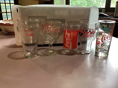 Vintage Coca Cola Glasses Assortment Lot Of 5 Coke Cups • $12.99