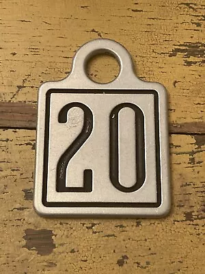 Number 20 Cattle Tag Vintage Numbered Keychain Tag Large Metal Cow Tag Fob Farm • $19.98