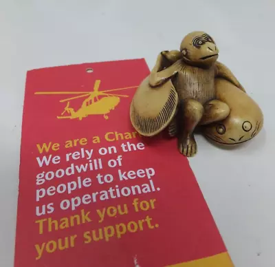 £5.95 • Buy Netsuke Wooden Carving Of Cat Fish And Monkey  PMS                        #12 J3