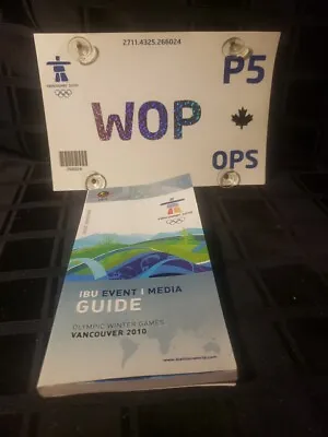 2010 Vancouver Olympic Games Parking Pass And IBU Biathlon Guide • $50