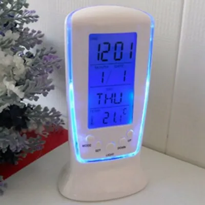 £7.76 • Buy Electronic Timing Mini Alarm Clock Blue Screen LED Luminous Music Alarm Clock