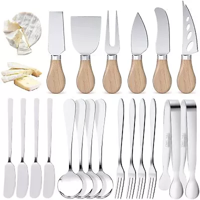 20Pcs Cheese Knives Set Cheese Spatula Knife Butter Knife Stainless Steel Slicer • £9.59