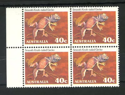 M2767 Australia 1981 SG794a - 40c Gecko In A Left Marginal Block Of 4. • £5.10